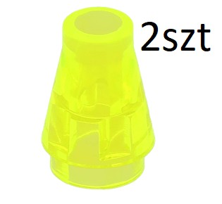 Lego 4589 618849 stożek prz.neon zielony 2szt P52a