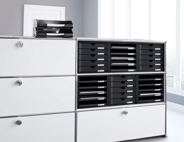 SZAFKA BIURKOWA Z 5 SZUFLADAMI CZARNA