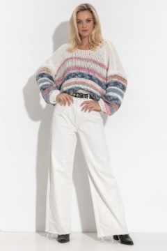 ЛЕГКИЙ ДЖЕМПЕР OVERSIZE В ПОЛОСКУ, пастельно-розовый