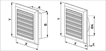 Вентиляционная решетка со струнными жалюзи 100 125