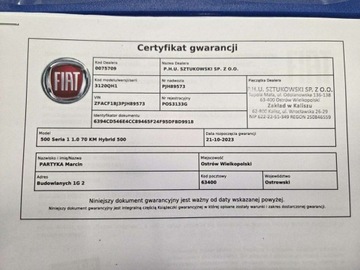 Fiat 500 IV Hatchback 1.0 Hybrid 70KM 2023 Fiat 500 1.0 Hybrid Dolcevita 70KM SalonPL Dealer Gwarancja Vat23 Hybryda, zdjęcie 22