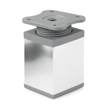 Nóżka meblowa regulowana kwadratowa 40x40 ATM H-60mm CHROM POPIEL DN-027