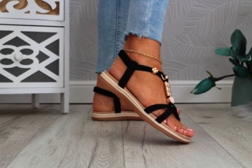 ЖЕНСКИЕ САНДАЛИИ С РЕЗИНКАМИ ЭЛЕГАНТНЫЕ