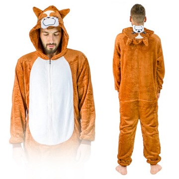 BULDOG CIEPŁA PIŻAMA JEDNOCZĘŚCIOWA KIGURUMI KOMBINEZON DRES ONESIE ZAMEK L