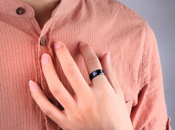 ОБРУЧАЛЬНОЕ КОЛЬЦО, МАТОВОЕ ЧЕРНОЕ, МУЖСКОЕ КОЛЬЦО С ПЕЧАТКОЙ, R20