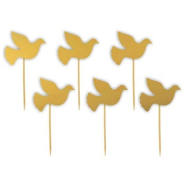 Pikery srebrne GOŁĄB gołąbek Komunia Ślub 6 szt