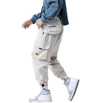 2023 Hip Hop Ribbons Cargo Pants Men Joggers Pants