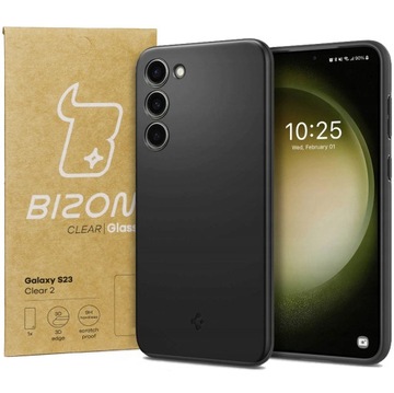 Etui + szkło do Galaxy S23, Spigen, Bizon, zestaw