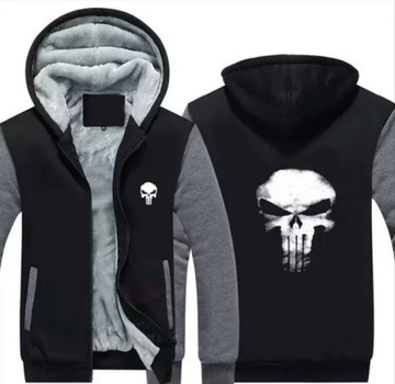 BLUZA MĘSKA Z KAPTUREM WZÓR 3D BIAŁEJ CZASZKI