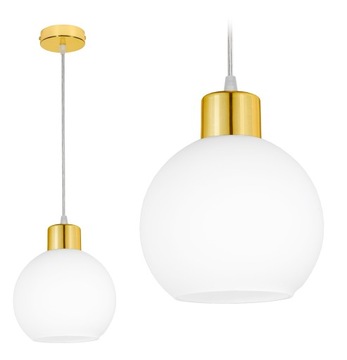 LAMPA WISZĄCA SUFITOWA ŻYRANDOL ZŁOTA KULA LED