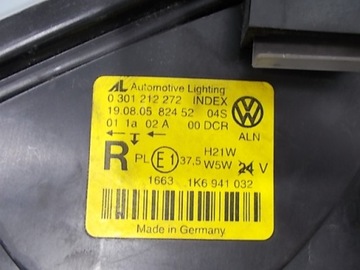 VW GOLF V 1K 04-10 JETTA BI-КСЕНОНОВАЯ ЛАМПА ПРАВАЯ ОРГ.