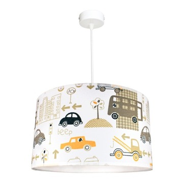 LAMPA WISZĄCA ŻYRANDOL SUFITOWA AUTKA ŻÓŁTE 1 LED LAMPY ŻYRANDOLE ABAŻUR