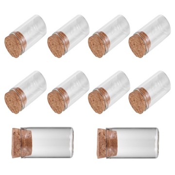 MAŁE SŁOIKI SZKLANE Z KORKIEM 10 SZT