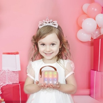 Караоке для детей, портативная Bluetooth-колонка с 2 микрофонами