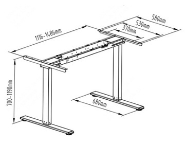Электрический каркас стола SPE-214EW