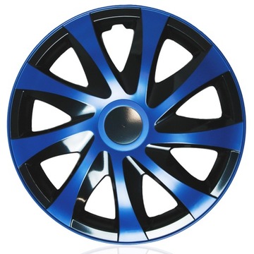 Kołpaki uniwersalne niebieskie Draco CS Blue - Black 15 cali na koła