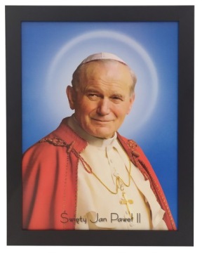 OBRAZY NA ŚCIANĘ PAPIEŻA JANA PAWŁA II CZARNA RAMA