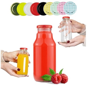 10x BUTELKA NA SOK KUBUŚ SOCZEK 330ml + ZAKRĘTKA