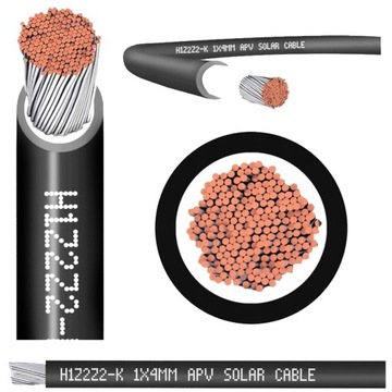 KABEL PRZEWÓD SOLARNY H1Z2Z2-K MC4 CZARNY 4mm2