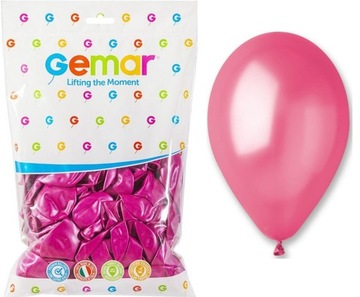 BALONY Metalizowane CIEMNORÓŻOWE 26cm 100szt GEMAR