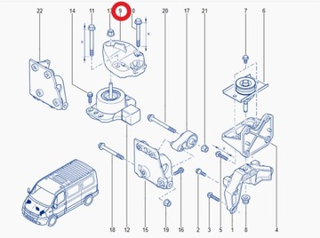 DRŽÁK MOTORU ORIGINÁLNÍ 8200027175 RENAULT MASTER 2 2.5 DCI