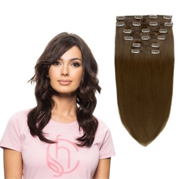 Натуральные НАРАЩЕННЫЕ ВОЛОСЫ толщиной 120 г Заколка 43 см #18 блондин шампанского