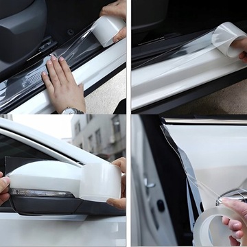 Защитная лента фольга для порогов бесцветной самостоятельной двери 5 м х 70 см.