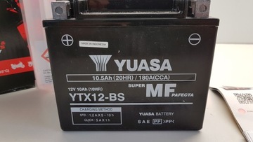 AKUMULATOR MOTOCYKLOWY YUASA YTX12-BS 10.5AH 180A NAJNOWSZY MODEL