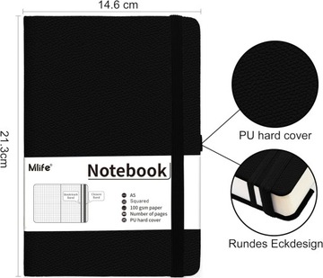 Mlife A5 Notatnik w Kropki,360 Stron I Papier Odporny Na Atrament różowy