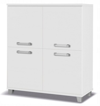 Komoda 4 drzwi 100 cm szafka biały mat X4