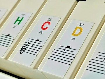 МУЗЫКАЛЬНЫЕ НАКЛЕЙКИ ДЛЯ КЛАВИАТУР ПИАНО, ЦВЕТНЫЕ