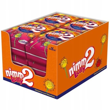 Леденцы на палочке Nimm2 Mix Фруктовые с витаминами 20шт 200г из Германии