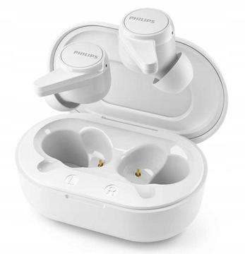 SŁUCHAWKI SPORTOWE PHILIPS BEZPRZEWODOWE BLUETOOTH BIAŁE TWS BAS TAT1207WT