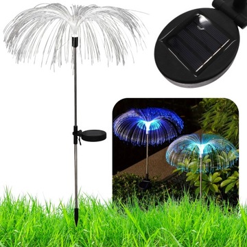2x LAMPKA SOLARNA PALMA MEDUZA WBIJANA DO OGRODU LED MULTICOLOR 80cm