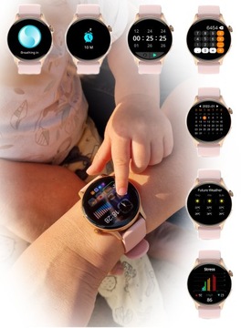 ЖЕНСКИЕ AMOLED СМАРТ-ЧАСЫ ДЛЯ ЖЕНЩИН ИЗМЕРЕНИЕ ЧСС ДАВЛЕНИЕ ВЫЗОВЫ МЕНЮ PL