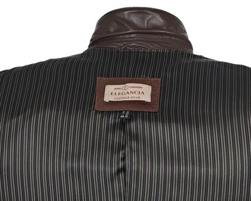 SKÓRZANA Marynarka MĘSKA 52 ELEGANCKA BRĄZOWA NATURALNA SKÓRA OWCZA NOWA