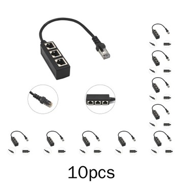 10x 1 Do 3 Rozdzielacza Kabla Sieciowego Ethernet