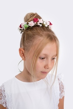 Причастный венок из цветов в розовых тонах