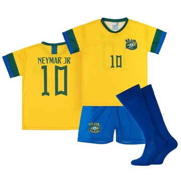 Komplet / strój piłkarski + getry NEYMAR JR BRAZYLIA 10 rozm. 158