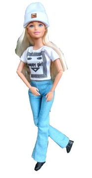 RUCHOMA LALKA TYPU BARBIE W MODNYM STROJU 30 cm