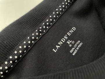 Bawełniana bluzka damska polo czarna basic LANDS' END r. XL