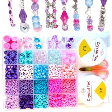 ZESTAW KORALIKÓW do ROBIENIA BRANSOLETEK DIY