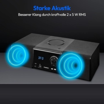 MEDION мини-стерео CD-R/RW/MP3 FM,DAB+ Bluetooth 5.0,USB1 AUX