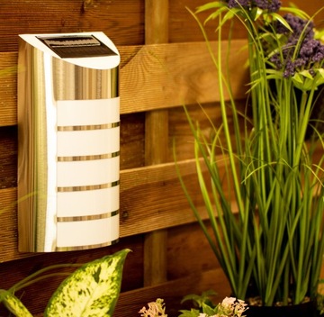 Lampa SOLARNA LED ŚCIENNA ELEWACYJNA OGRODOWA Kinkiet NATYNKOWY ZEWNĘTRZNY