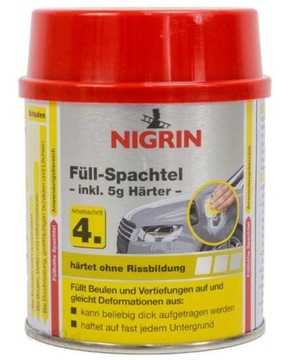 NIGRIN SZPACHLA WYPEŁNIAJĄCA SZPACHLÓWKA Z UTWARDZACZEM 250g NIEMIECKA