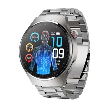 Smartwatch JG Smart ZEGAREK POLSKIE MENU KARDIOWATCH EKG srebrny