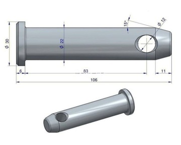 Штифт, соединяющий насадку и крючок MF, оригинальный Ursus
