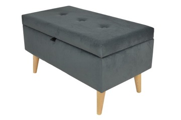 Pufa skrzynia na nóżkach 75x40 Casablanca tkanina pluszowa plusz