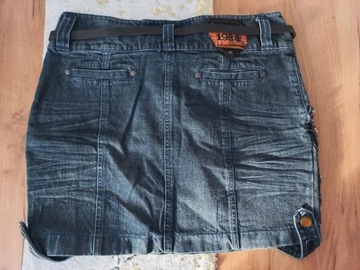 Desigual spódnica mini jeans z paskiem rozmiar małe 40