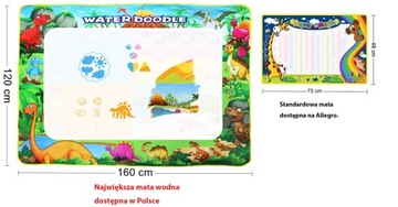 Большой водяной коврик, штампы для рисования водой, шаблоны, маркеры, маркеры, 160 x 120